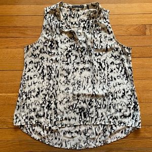 Size XL Black/White Speckled Blouse Tank
